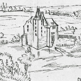 Dieser Ausschnitt einer 300 Jahre alten Skizze zeigt Burg Mauel von Osten. Copyright: Ernst Jansen