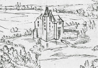 Dieser Ausschnitt einer 300 Jahre alten Skizze zeigt Burg Mauel von Osten.