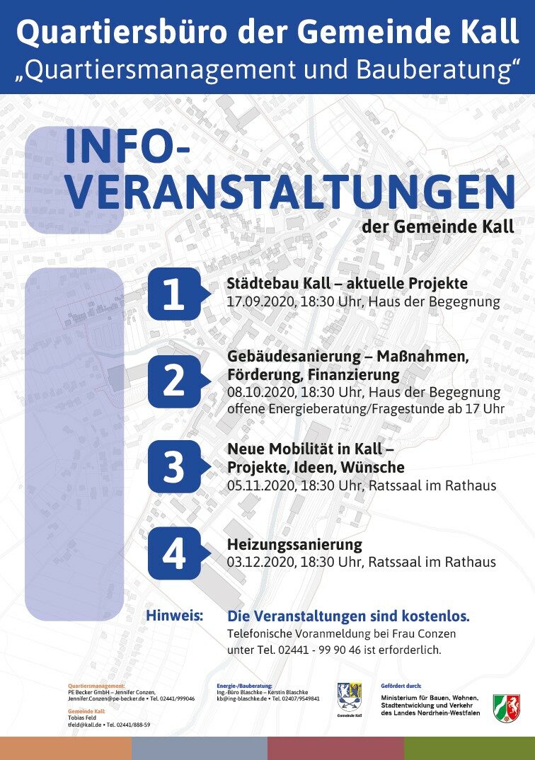 Plakat mit Terminen der Informationsveranstaltungen