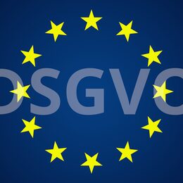 Symbolbild DSGVO, Sternenkranz der EU + Schriftzug