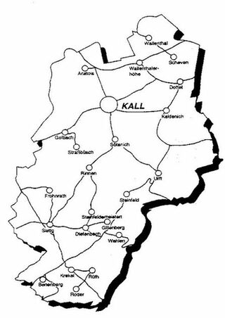 stilisierte Karte der Gemeinde Kall mit Hauptverbindungslinien
